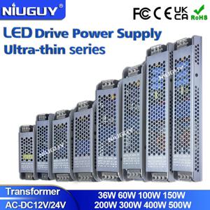 고품질 울트라 얇은 LED 조명 변압기 DC 12V 24V 전원 공급 장치 60W 100W 150W 200W 300W 400W 500W LED 드라이버 변환기