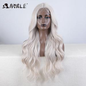 여성용 노블 코스프레 합성 레이스 프론트 가발, 긴 바디 웨이브, 아기 머리 레이스 가발, 브라운 옴브레 금발 가발, 내열성