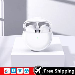 Pro 6 TWS Bluetooth 이어폰 무선 Bluetooth 헤드셋 IPhone 용 Mic Pro6 무선 헤드폰이 장착 된 소음 차단 이어 버드