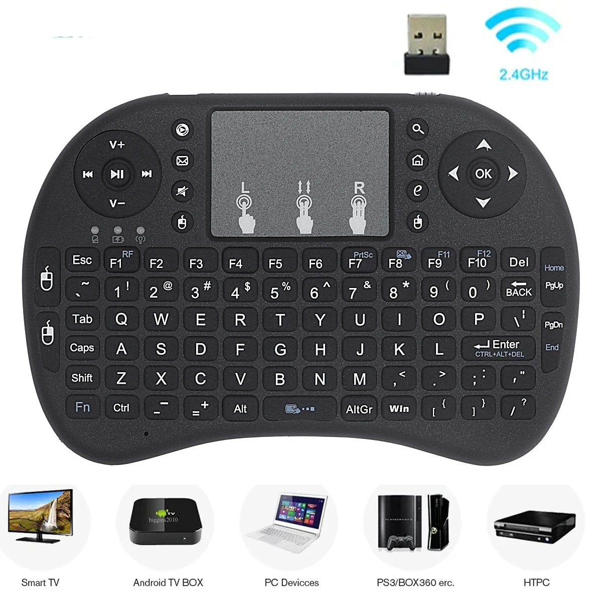 안드로이드 TV 박스 PC 스마트 TV용 I8 2.4G 미니 무선 키보드 2.4GHz 에어 마우스 원격 터치패드