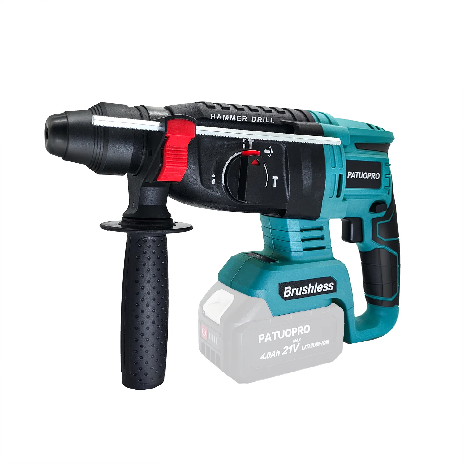 브러시리스 무선 로터리 해머 드릴 18V SDS Plus 해머 드릴 4가지 모드 선택기 Makita 18v 배터리에 적합(배터리 없음)