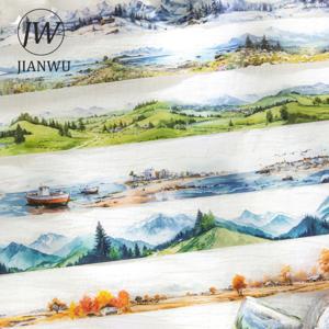 JIANWU 30mm*200cm 산과 바다 시리즈 빈티지 조경 콜라주 소재 PET 테이프 크리 에이 티브 DIY 저널 편지지