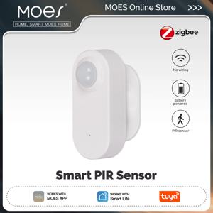 MOES Zigbee3.0 Tuya 스마트 PIR 모션 감지 센서 배터리 구동 인체 적외선 장면 연결 스마트 라이프 APP 사용