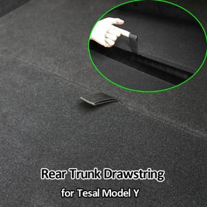 테슬라 모델 Y 뒷 트렁크 로프 DrawString 오픈 테일 박스 커버 핸들 당겨 스트랩 자동차 주최자 액세서리 매트 보호 패드