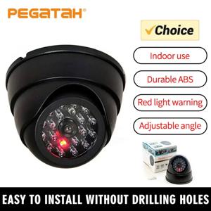 새로운 빨간색 깜박이는 LED 빛 가짜 CCTV 보안 카메라 홈 오피스 감시 보안 시스템 블랙/화이트 더미 조가비 카메라