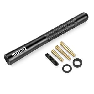 12cm 고품질 Momo 4.7 인치 검은 탄소 섬유 자동차 지붕 AM/FM 라디오 공중 장식 안테나 대부분의 차량 자동차에 대한 범용
