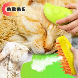 애완 동물 고양이 개를위한 3-in-1 스팀 브러시 손질 액세서리 헤어 청소를위한 전기 브러시 마사지 빗 고양이 개 용품 용품