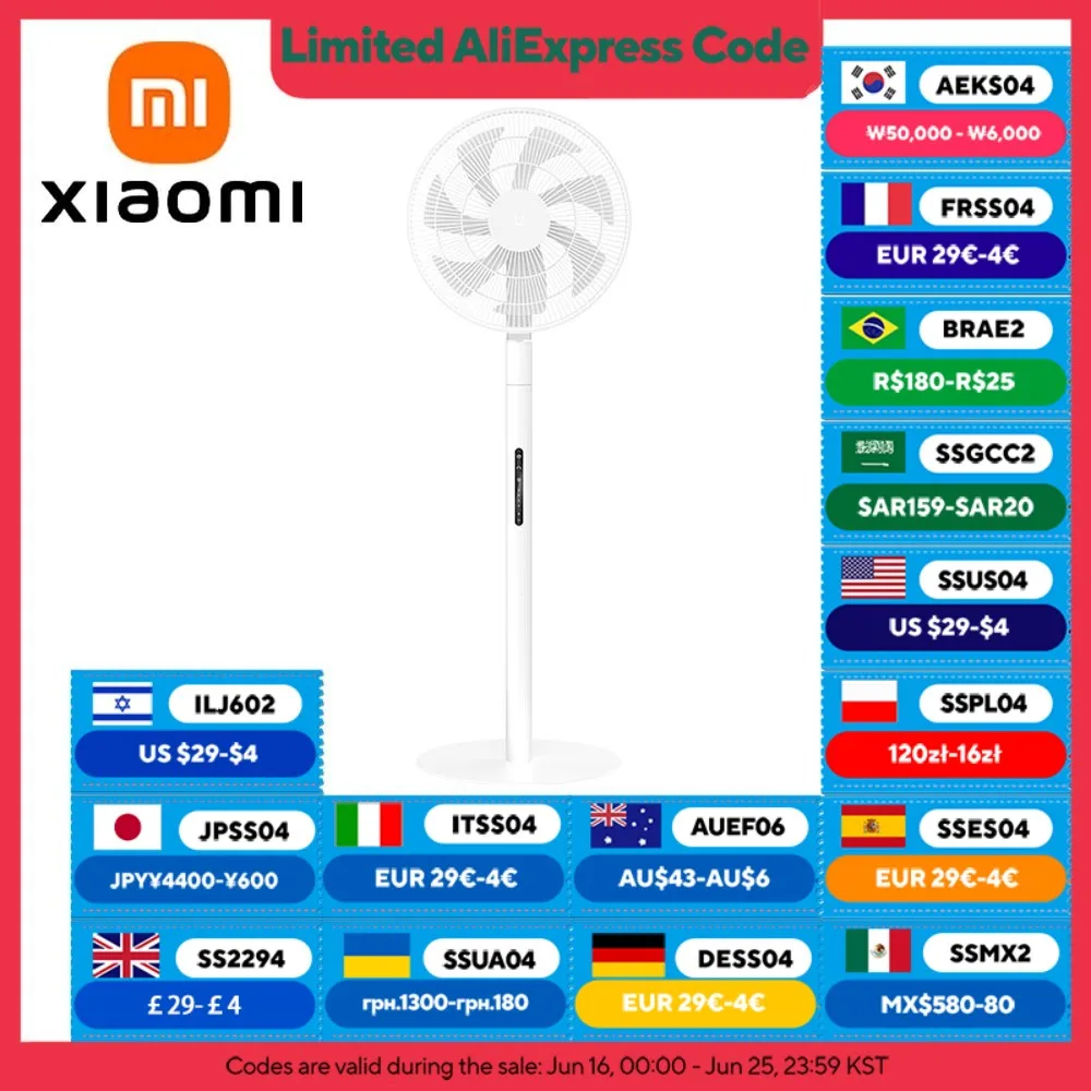 XIAOMI MIJIA DC 인버터 플로어 팬 프로, 초박형 접이식, 보관함 포함, 스마트 스탠딩 선풍기, 100가지 공기 흐름 설정