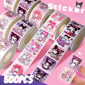 500 PCS 산리오 헬로 키티 애니메이션 만화 스티커 귀여운 쿠로미 마이 멜로디 어린이 일기 보너스 선물 폐쇄 일기 소책자 선물