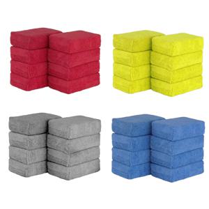 8PCS Microfibre 자동차 왁스 애플리케이터 패드 소프트 자동 자세히 왁스 스폰지 직사각형 폼 자동차 페인트 관리 연마 패드 자동 청소