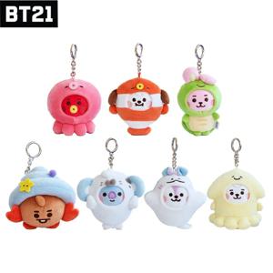 새로운 10CM BT21 인기 애니메이션 Kawaii Cooky Tata Rj 미니 플러시 키 체인 펜던트 오션 친구 플러시 인형 가방 펜던트 장식품 선물