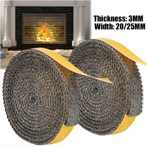 20/25mm 평면 자체 접착 목재 스토브 가스켓 테이프 실내 목재 굽기 펠렛 스토브 흡연자를위한 유리 섬유 벽난로 도어 가스켓
