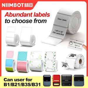 NiiMBOT B21 B1 B3S 흰색 원형 라벨 인쇄 스티커 자체 접착 열 방수 디지털 번호 케이크 씰링 스티커 용지