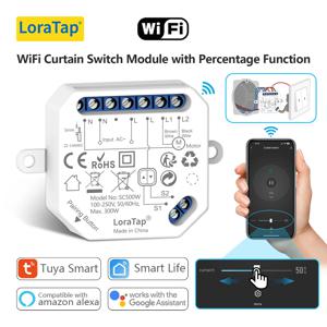 LoraTap Tuya 스마트 라이프 롤러 셔터 블라인드 스위치 릴레이 모듈 백분율 타이머 원격 제어 Google Assistant Alexa