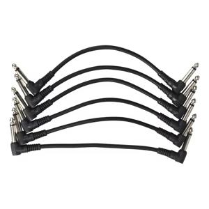 6Pcs 기타 효과 페달 케이블 6.35mm 각도 플러그 기타 효과 페달 용 소음 차폐 케이블 없음 악기 액세서리