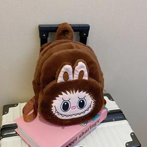 2024 소녀를위한 Labubu Bakcpack 어린이 귀여운 만화 봉제 인형 가방 학생 Kawaii 배낭 야외 여행 가방