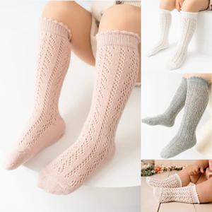 여름 메쉬 어린이 양말 유아 아기 소녀 긴 무릎 높은 통기성 양말 0-8 년 동안 부드러운 면화 유아 양말