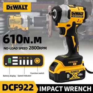 Dewalt 브러시리스 전기 임팩트 렌치, 20V 배터리, DCF922, 1/2 인치 스크루드라이버, 무선 전기 렌치, 전동 공구, 18V 배터리