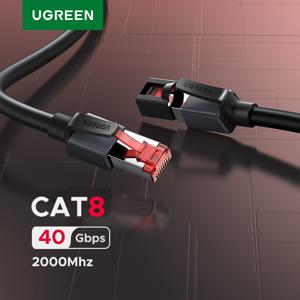 UGREEN 이더넷 케이블 Cat8 40Gbps RJ45 케이블 PS5 NAS 컴퓨터 PC 라우터 모뎀 네트워크 패치 코드 실내 Lan 케이블 0.5M-5M