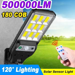 500000 LM 초강력 태양광 램프 120 °   원격 제어 가로등을 가진 광범위한 조명 옥외 태양 LED 빛 3 모드