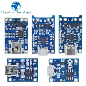 10PCS 마이크로 USB 5V 1A 18650 TP4056 보호 기능이있는 리튬 배터리 충전기 모듈 충전 보드 이중 기능 1A 리튬 이온