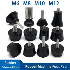 M6 M8 M10 고무 조정 가능한 피트 패드 피트 패드 나사 테이블 의자 Balck 레벨링 발 패드 가구 다리 충격 방지 보호