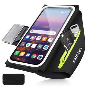 HAISSKY 입체 러닝 백 iPhone 16 Pro Max 16 Plus 16E 남성 여성 지퍼 이어폰 포켓 야외 스포츠 완장 가방