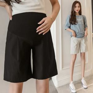 출산 여름 얇은 짧은 바지 캐주얼 멋진 두 가지 색상 여성을위한 편안한 임신 반바지 경량 통기성