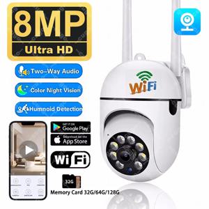 4K 8MP WiFi 무선 모니터 카메라 모션 감지 양방향 오디오 스마트 홈 보안 보호 355 ° /90 °   회전하는 IP 카메라
