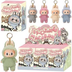 POPMART Original Labubu 100% 정품 버전 몬스터 마카롱 블라인드 박스 비닐 페이스 시리즈 키 체인 가방 펜던트 소장품
