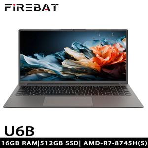 FIREBAT U6B 16인치 AMD Radeon 780M Ryzen7 8745HS DDR5 120Hz 2.5K Wifi6 BT5.1 16GB 512GB 게임 게이머 비즈니스 노트북 노트북