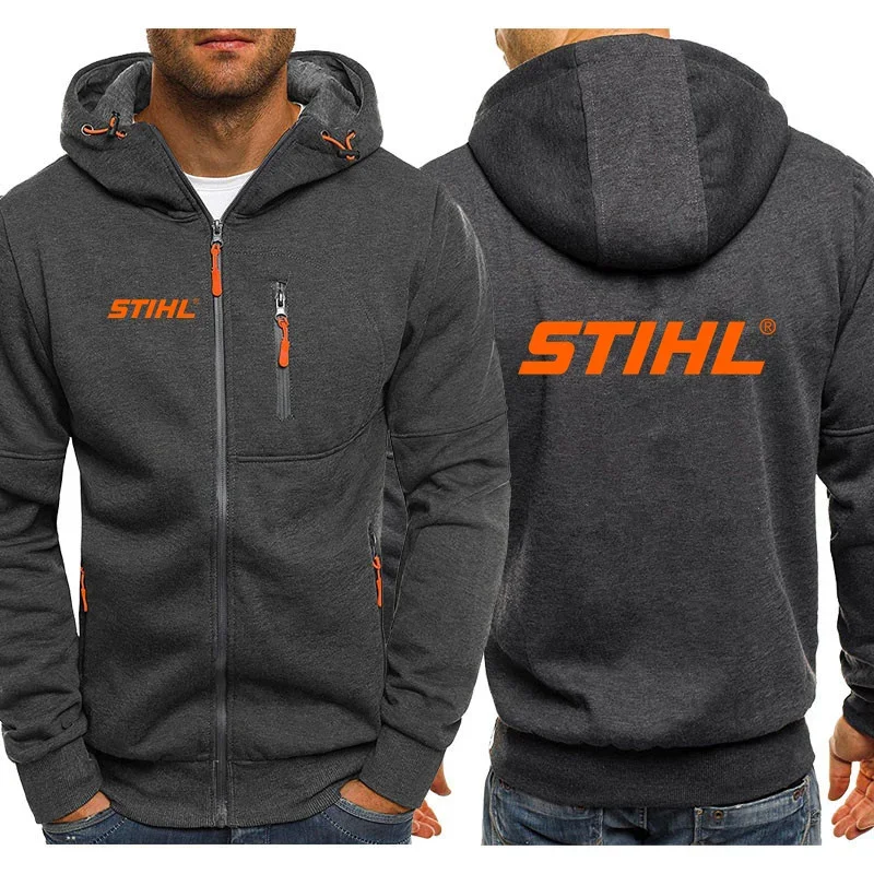 2025 패션 남성 STIHL 까마귀 캐주얼 후드 풀오버 스웨터 남성 탑 지퍼 후드 티 스웨터 남성 탑