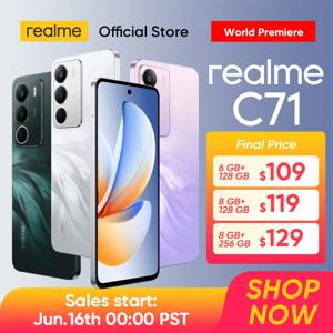 [월드 프리미어] realme C71 스마트폰 6300mAh 배터리 45W 충전 6.67인치 120Hz 디스플레이 50MP 카메라 UNISOC T7250 칩셋 NFC IP64