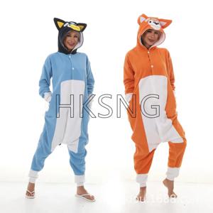 양털 새 파란색 노란색 개 Kigurumi 성인 Onesie 만화 파자마 동물 할로윈 파티 의상 점프 슈트 후드 잠옷 정장