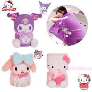 Sanrio 헬로 키티 Kuromi 마이 멜로디 만화 귀여운 따뜻한 에어컨 담요 Kawaii Girly Heart 휴대용 낮잠 담요 도매