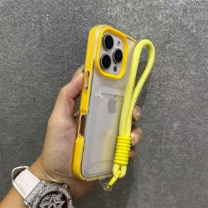 아이폰 16 15 14 13 12 11 Pro Max XS X XR 7 8 Plus SE 2022 2020용 고급 카드 홀더 투명 지갑 케이스 (스트랩 포함)