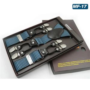 새로운 패션 멜빵 럭셔리 교정기 6 클립 가죽 서스펜더 벨트 스트랩 아버지/남편을위한 유럽 크기 남성 스타일 선물