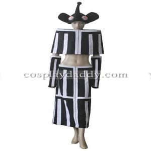 Soul Eater Mizune Family Five Body Merge Mizune 코스프레 의상 흑백 스트라이프 드레스 복장