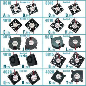 3010/4010/4020/5015/6015mm 오일/유압/듀얼 볼 베어링 팬 12v/24v 쿨러 냉각 팬 송풍기 Creality ender3 cr10 용 2 핀