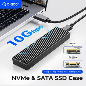 ORICO SSD 케이스 NVMe USB C타입 2 세대, 10Gbps PCIe SSD 케이스, M2 SATA NGFF 5Gbps, M.2 NVME 인클로저 디스크 박스 M.2 SSD 케이스