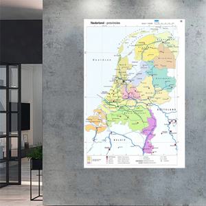 100*150cm 네덜란드 지방지도 벽 포스터 부직포 캔버스 회화 방 홈 장식 Dutch 드에서 학교 용품
