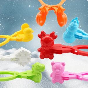 4pcs 귀여운 곰 오리 눈덩이 클립 스노우 클레이 볼 메이커 크리 에이 티브 눈덩이 금형 스노우 삽 어린이를위한 야외 스포츠 스노우 장난감