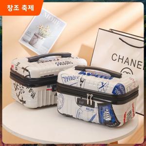 경량 휴대용 미니 여성용 여행 가방 4인치 핸드헬드 메이크업 여행용 캐리어 세련된 ABS 소재 지퍼 잠금