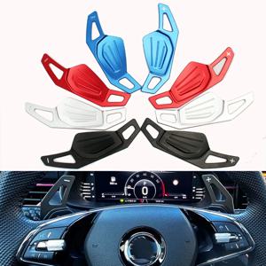 Skoda 2020 Octavia A8 MK4 ENYAQ IV RS VRS 2021 2022 알루미늄 자동차 스티어링 휠 시프터 패들 확장 DSG 스티커 스타일링