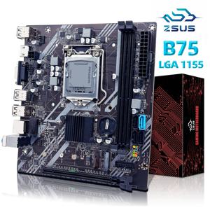 ZSUS B75 마더보드 LGA 1155 데스크탑 마더보드는 NVME M.2 인터페이스 USB3.0 SATA3.0을 갖춘 DDR3 RAM을 지원합니다.