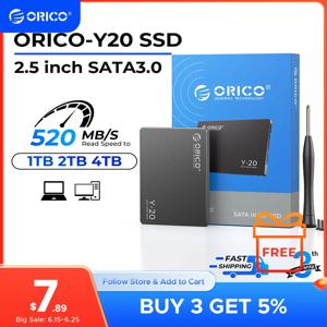 ORICO SATA III SSD 2.5인치 내장 솔리드 스테이트 드라이브 3D NAND 512GB 1TB 2TB 4TB 업그레이드 PC 노트북 데스크탑 Y20용 최대 550MB/s