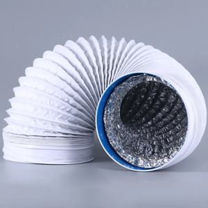 Ø150/160mm/170mm PVC 알루미늄 호일 환기 파이프 흰색 복합 유연한 호스 확장 가능한 연기 튜브 주방 배기구 팬