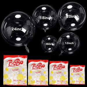 10pcs 8/10/12/16/18/20/24/inch 투명 보보 풍선 분명 거품 풍선 결혼식 생일 파티 장식 헬륨 Ballon