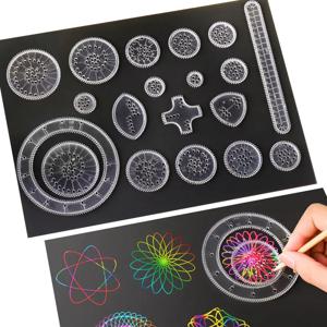 11/22pcs Spirograph 드로잉 장난감 세트 연동 기어 바퀴 기하학적 눈금자 드로잉 액세서리 크리 에이 티브 교육 어린이 장난감
