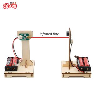 DIY 적외선 경보 줄기 장난감 Technologia 과학 실험 도구 키트 어린이를위한 교육 나무 퍼즐 게임 학습 선물